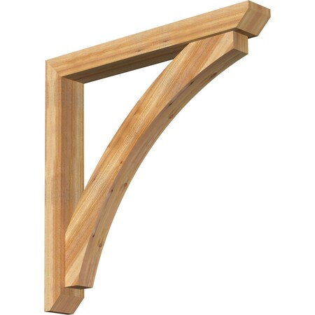Ekena Millwork Thorton Slat Rough Sawn Bracket w/ Offset Brace, Western Red Cedar, 6"W x 46"D x 46"H BKT0604X46X46THR06RWR